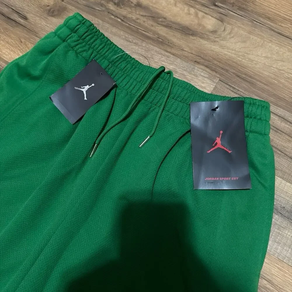 2010 Air Jordan Green Mesh Vintage Baggy Basketball 416212-301 Shiny Shorts